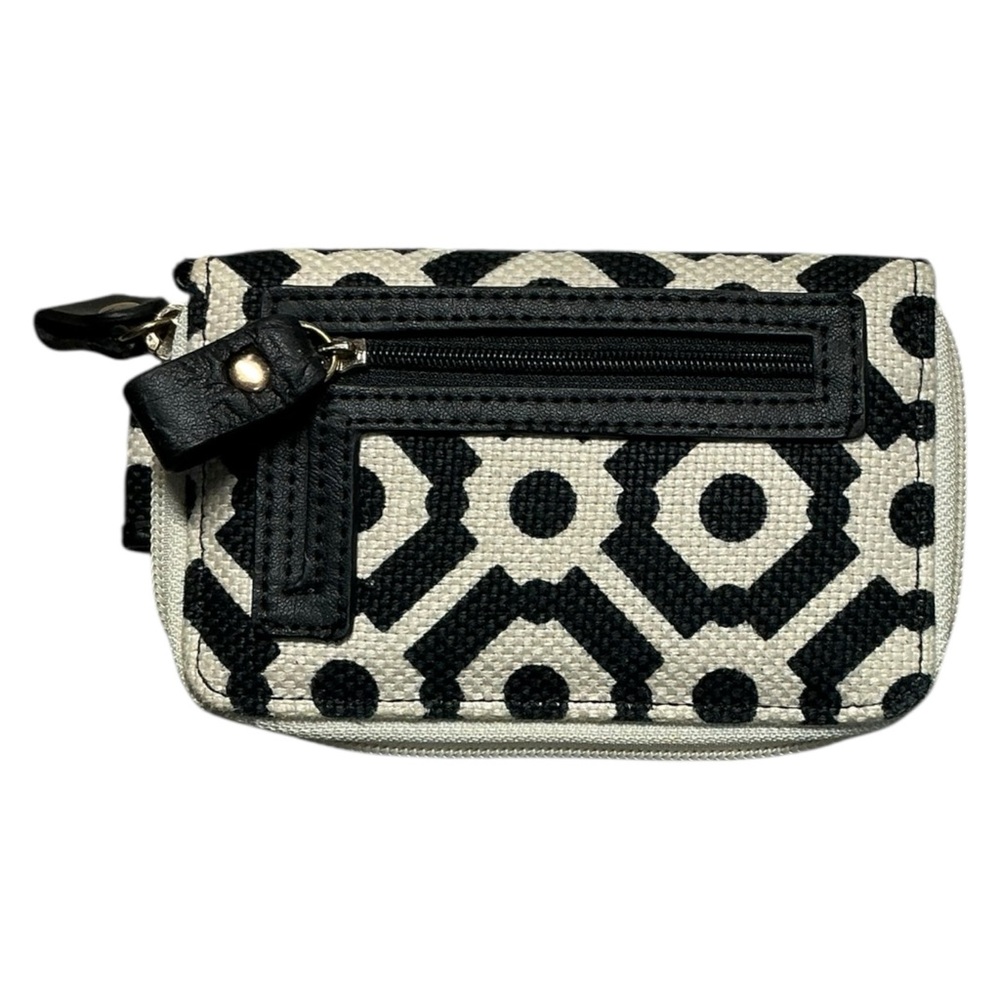 Spartina 449 Daufuskie Island Linen Leather Zip Around Wallet 6” X 3.5”
